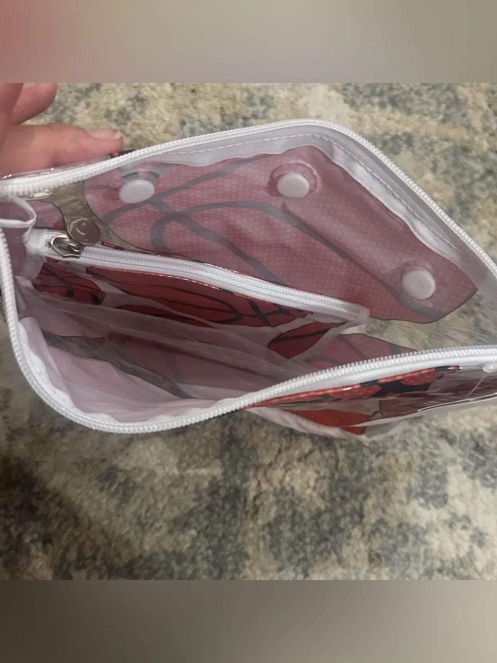 Bogg Clear Basketball Print Decorative Inserts Pouch - New